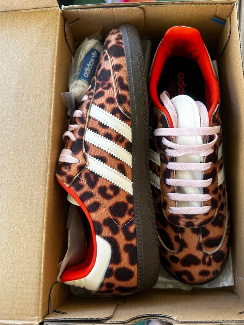 Adidas Samba OG Red Leopard Print Striped Trainers Sneakers Mens 9.5 Womens 10.5 - Picture 8 of 15